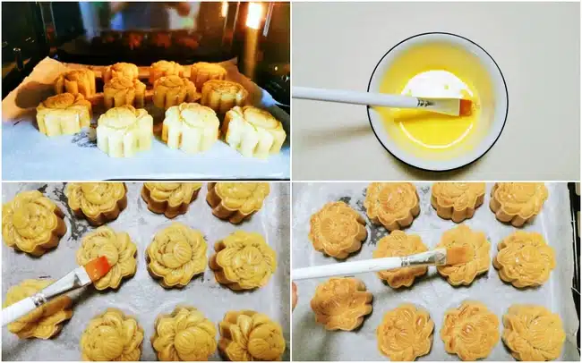 Cách làm bánh trung thu hạt sen nhuyễn 24 phan trung quet mat banh trung thu